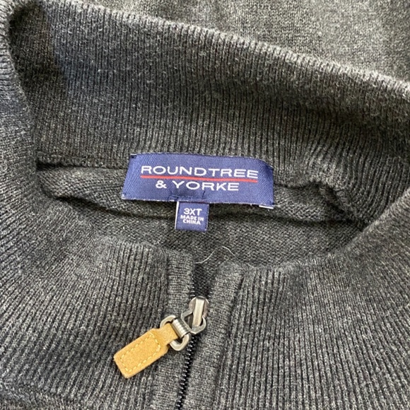 Roundtree & Yorke Charcoal Gray 1/4 Zip Pullover Sweater Men’s Big & Tall 3XT - Picture 5 of 7